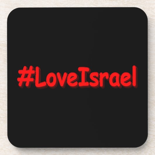「#LoveIsrael」かわいいデザイン。買今 コースター (正面)