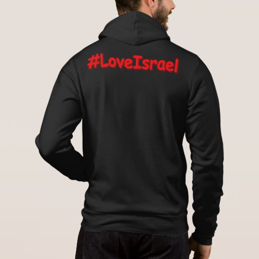 「#LoveIsrael」かわいいデザイン。買今 パーカ (裏面)