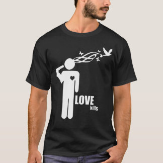 LoveKillsの写実的なティー(暗い) Tシャツ