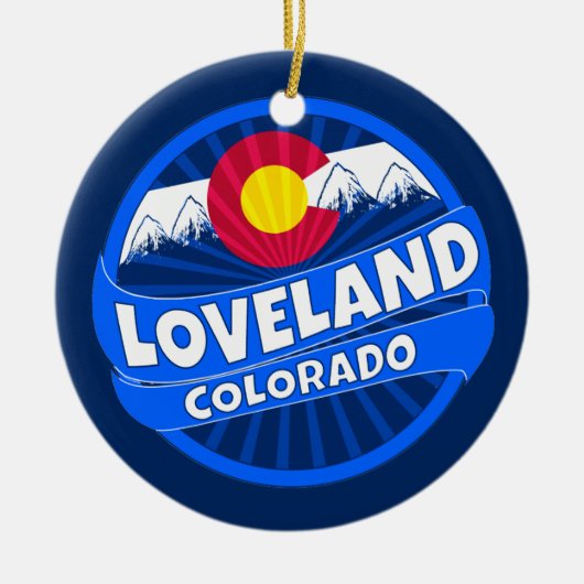 Lovelandコロラド州山の破烈のオーナメント セラミックオーナメント (正面)