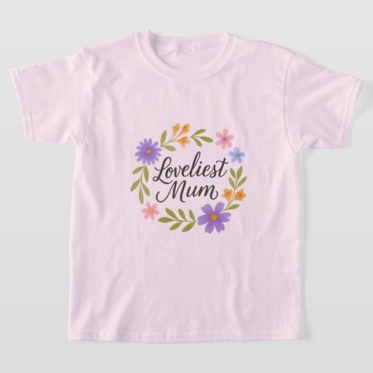 Loveliest Mum Kids T-Shirt Tシャツ (レイダウン)