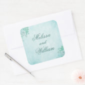 Lovelyな青い花 スクエアシール (封筒)