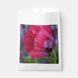  lovelyピンク＆パープルのポピー花 フェイバーバッグ