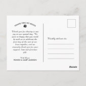 Lovely エレガント 4 Photo Collage's 結婚 Thank You P ポストカード (裏面)