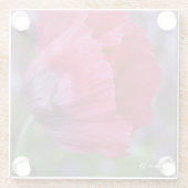  lovely ピンク & パープル ポピー フラワー ガラスコースター (裏面)