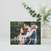 Lovely モダン Writhl結婚's Photo Thank You ポストカード (スタンド正面)