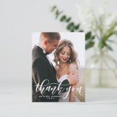 Lovely モダン Writhl結婚's Photo Thank You ポストカード (スタンド正面)