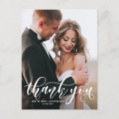 Lovely モダン Writhl結婚's Photo Thank You ポストカード (正面)