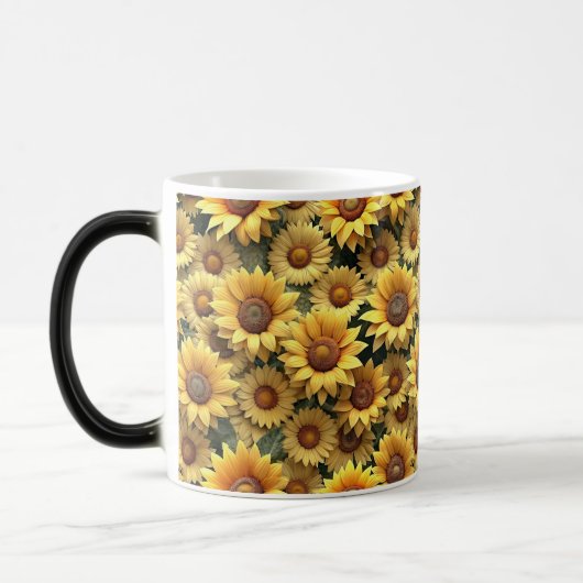 Lovely 3D Sunflowers モーフィングマグカップ (左)