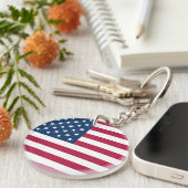 Lovely American Hero Patriotic USA Flag Keychain キーホルダー (正面右)