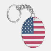 Lovely American Hero Patriotic USA Flag Keychain キーホルダー (正面左)