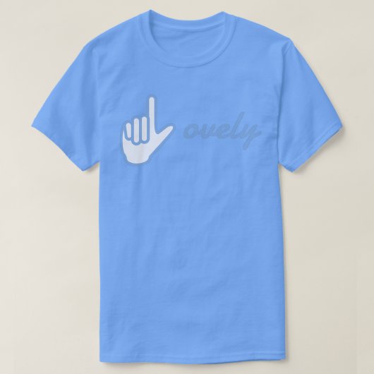 Lovely American Sign Language Hand Design Tシャツ (デザイン正面)