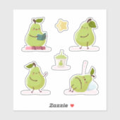 Lovely and funny set of pears シール (シート)