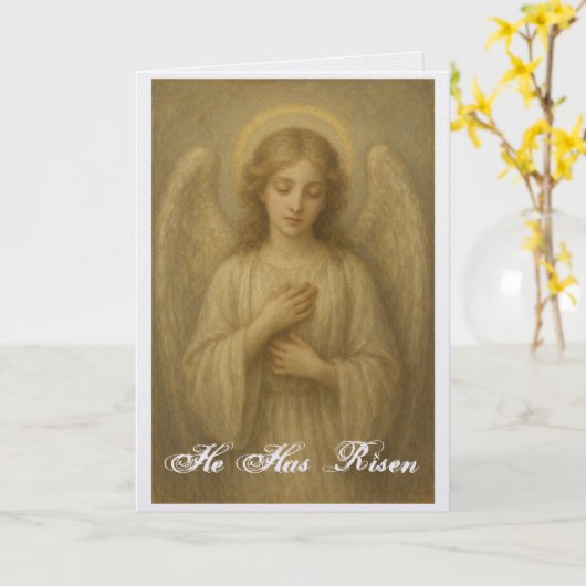 Lovely Angel Easter Greeting Card カード (黄色い花)