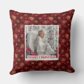 Lovely Angel Red Gold Personalized Custom Christma クッション (裏面)