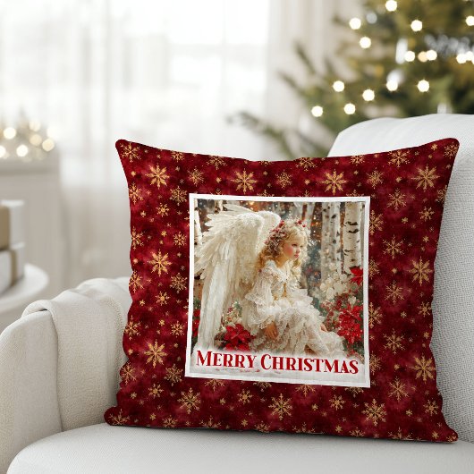 Lovely Angelic Floral Christmas Gift Pillow クッション
