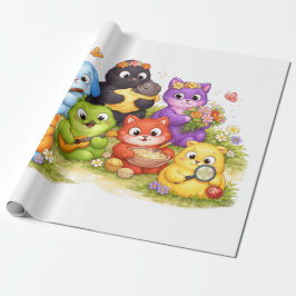 Lovely animal gift wrap ラッピングペーパー