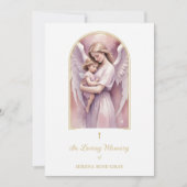 Lovely Arch Angel Guardian with Baby Funeral 招待状 (正面)