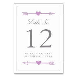 Lovely Arrowsテーブル番号カード/薄紫とグレー テーブルナンバー
