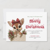 Lovely Baby Deer Watercolor Funny Greeting Card シーズンカード (正面)
