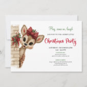 Lovely baby fawn editable Christmas party invite 招待状 (正面)