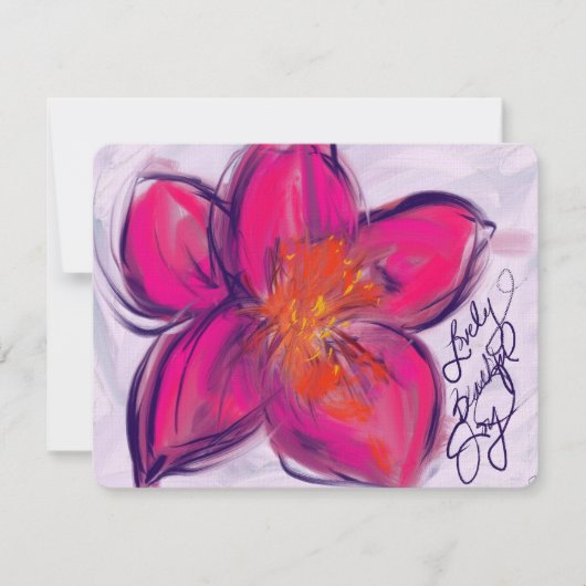 Lovely, Beautiful, Joy Bright Flower Note Card ノートカード (正面)