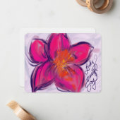 Lovely, Beautiful, Joy Bright Flower Note Card ノートカード (正面/裏面インサイチュ)