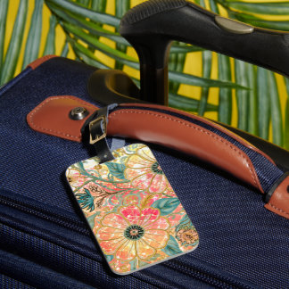 Lovely Blooming Flowers with Colorful Design ラゲッジタグ