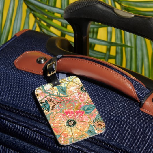 Lovely Blooming Flowers with Colorful Design ラゲッジタグ (正面インサイチュ1)