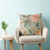 Lovely Blooming Peach Flowers and Leaves, Pattern クッション (椅子)