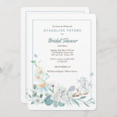 Lovely Blue Floral Invitation 招待状 (正面/裏面)