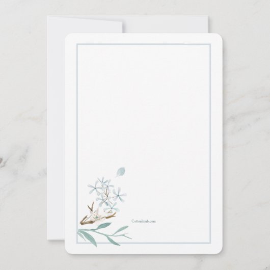 Lovely Blue Floral Invitation 招待状 (裏面)