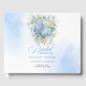 lovely blue hydrangea eucalyptus wedding shower ゲストブック (正面)