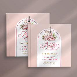 Lovely blush and gold petals prosecco guest book ゲストブック