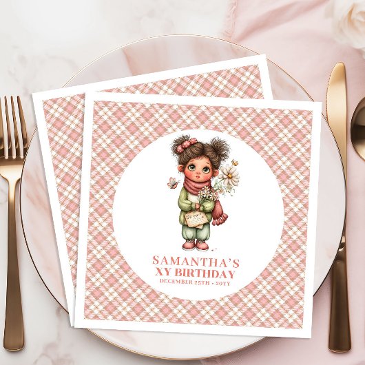 Lovely Blush Fairy Pink 6th Birthday Party Napkins