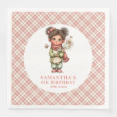 Lovely Blush Fairy Pink 6th Birthday Party Napkins (正面)
