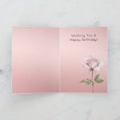 lovely Blush Pink Rose 花の誕生日 カード (内部)