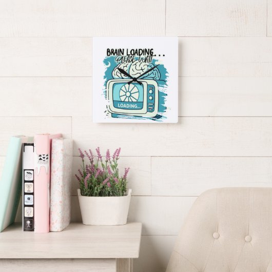 lovely brainloading design スクエア壁時計 (読書スペース)