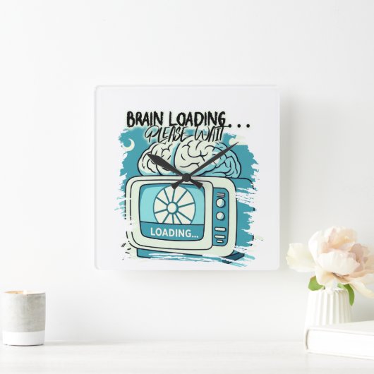 lovely brainloading design スクエア壁時計 (ホーム)