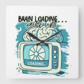 lovely brainloading design スクエア壁時計 (正面)