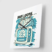 lovely brainloading design スクエア壁時計 (傾斜)
