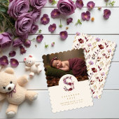 Lovely Bunny Floral S Initial Gold Glitter Newborn