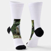 Lovely bunny rabbit pet photo name green pastel  ソックス (傾斜あり)