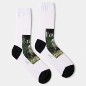 Lovely bunny rabbit pet photo name green pastel  ソックス (右)