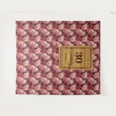 Lovely Burgundy Blush Gold 30th Birthday Party  タペストリー (正面(横))