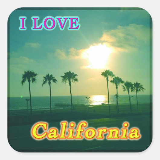 "Lovely California 1"スリッカー スクエアシール (正面)