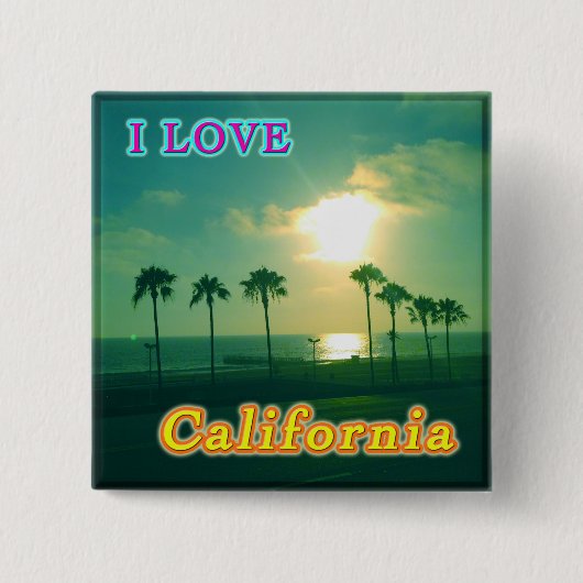 「Lovely California 1」ボタン 缶バッジ (正面)