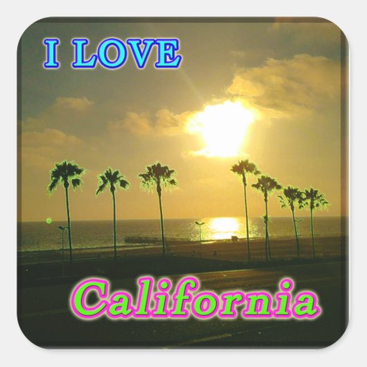 「Lovely California 2」ステッカー スクエアシール (正面)
