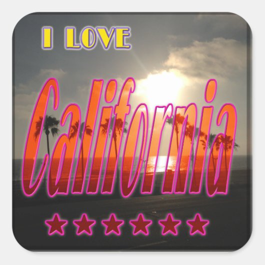 「Lovely California 3」ステッカー スクエアシール (正面)