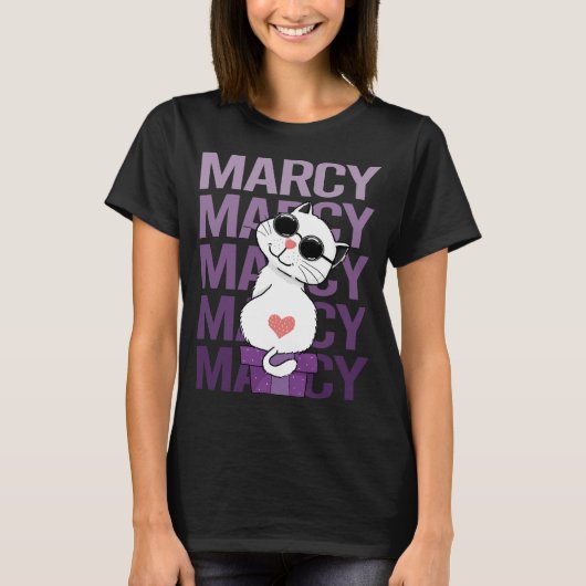 Lovely Cat - マーシー 名前 Tシャツ (正面)